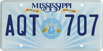 MS license plate AQT707