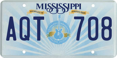 MS license plate AQT708