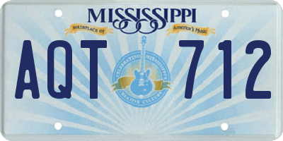 MS license plate AQT712