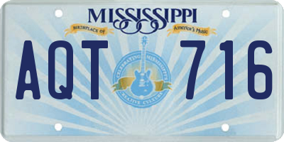 MS license plate AQT716