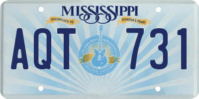 MS license plate AQT731