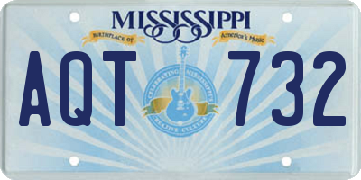 MS license plate AQT732