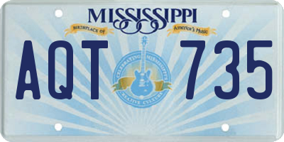 MS license plate AQT735