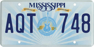 MS license plate AQT748