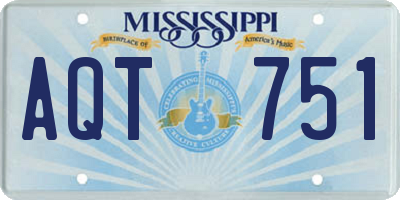MS license plate AQT751