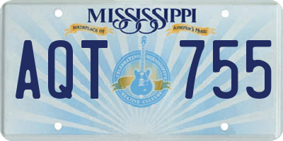MS license plate AQT755