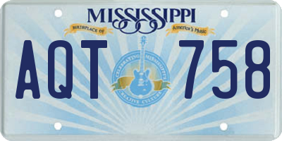MS license plate AQT758