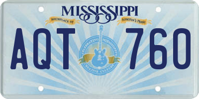 MS license plate AQT760