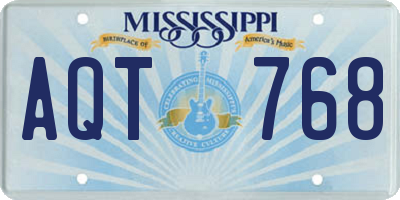 MS license plate AQT768