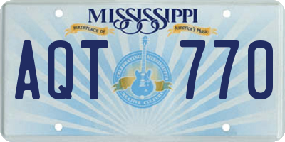 MS license plate AQT770