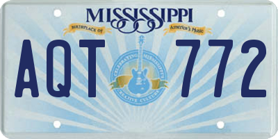 MS license plate AQT772