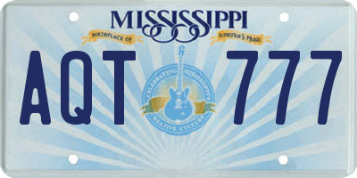 MS license plate AQT777