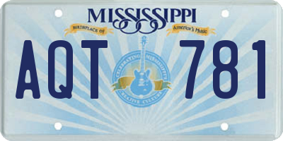 MS license plate AQT781