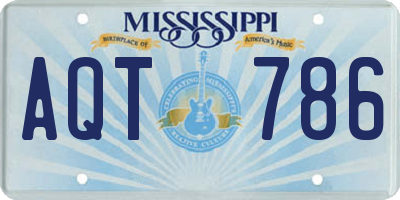 MS license plate AQT786