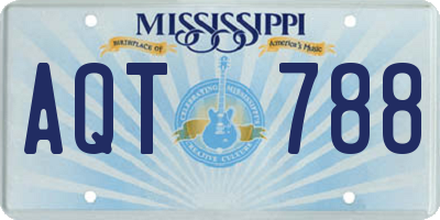 MS license plate AQT788