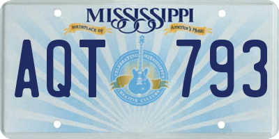 MS license plate AQT793