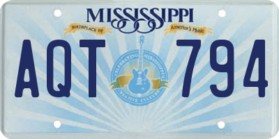 MS license plate AQT794