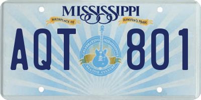 MS license plate AQT801