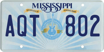MS license plate AQT802