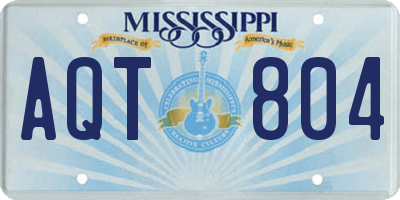 MS license plate AQT804