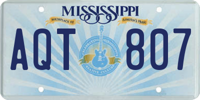 MS license plate AQT807