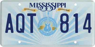 MS license plate AQT814