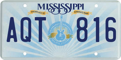 MS license plate AQT816