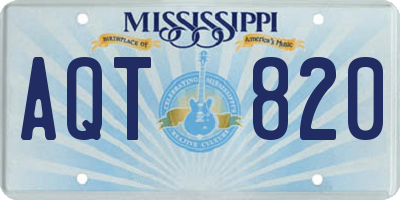 MS license plate AQT820