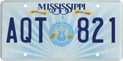 MS license plate AQT821