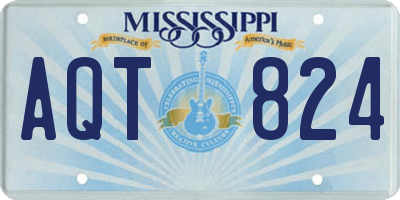 MS license plate AQT824