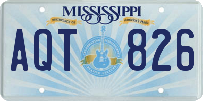 MS license plate AQT826