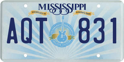 MS license plate AQT831