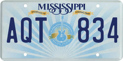 MS license plate AQT834