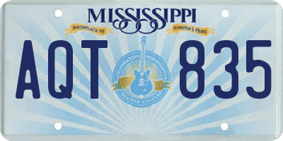 MS license plate AQT835