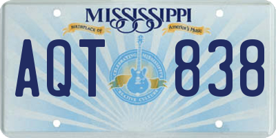 MS license plate AQT838