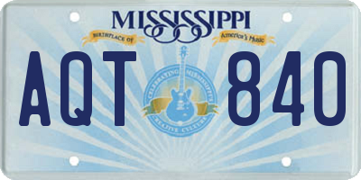 MS license plate AQT840