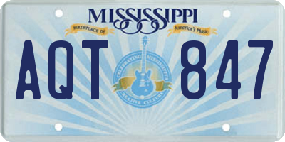 MS license plate AQT847