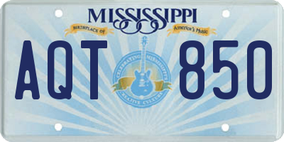 MS license plate AQT850