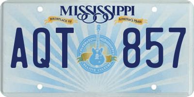 MS license plate AQT857
