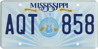 MS license plate AQT858