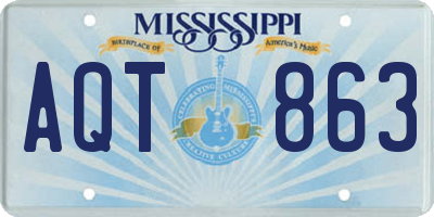 MS license plate AQT863