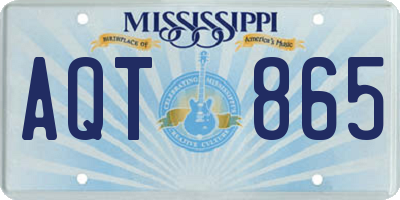 MS license plate AQT865