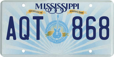 MS license plate AQT868