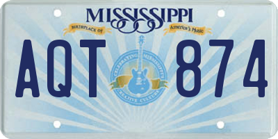 MS license plate AQT874
