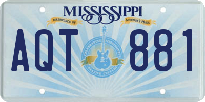 MS license plate AQT881