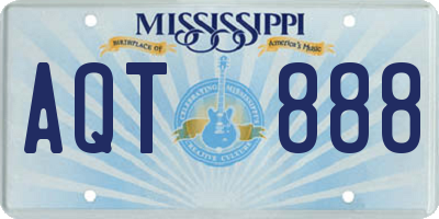 MS license plate AQT888