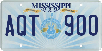 MS license plate AQT900