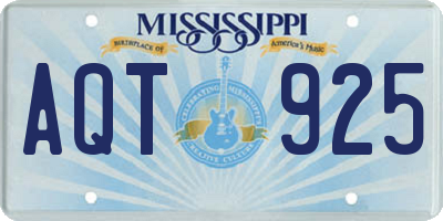 MS license plate AQT925