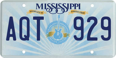 MS license plate AQT929