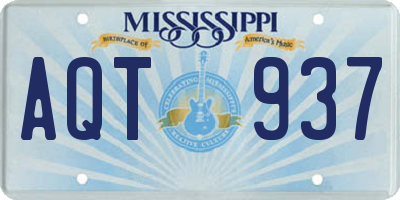 MS license plate AQT937